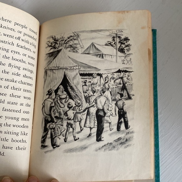 Vintage Teal Antique Old Kids Book Farmhouse Rustic Cows Little Haymakers Accent - Picture 15 of 16